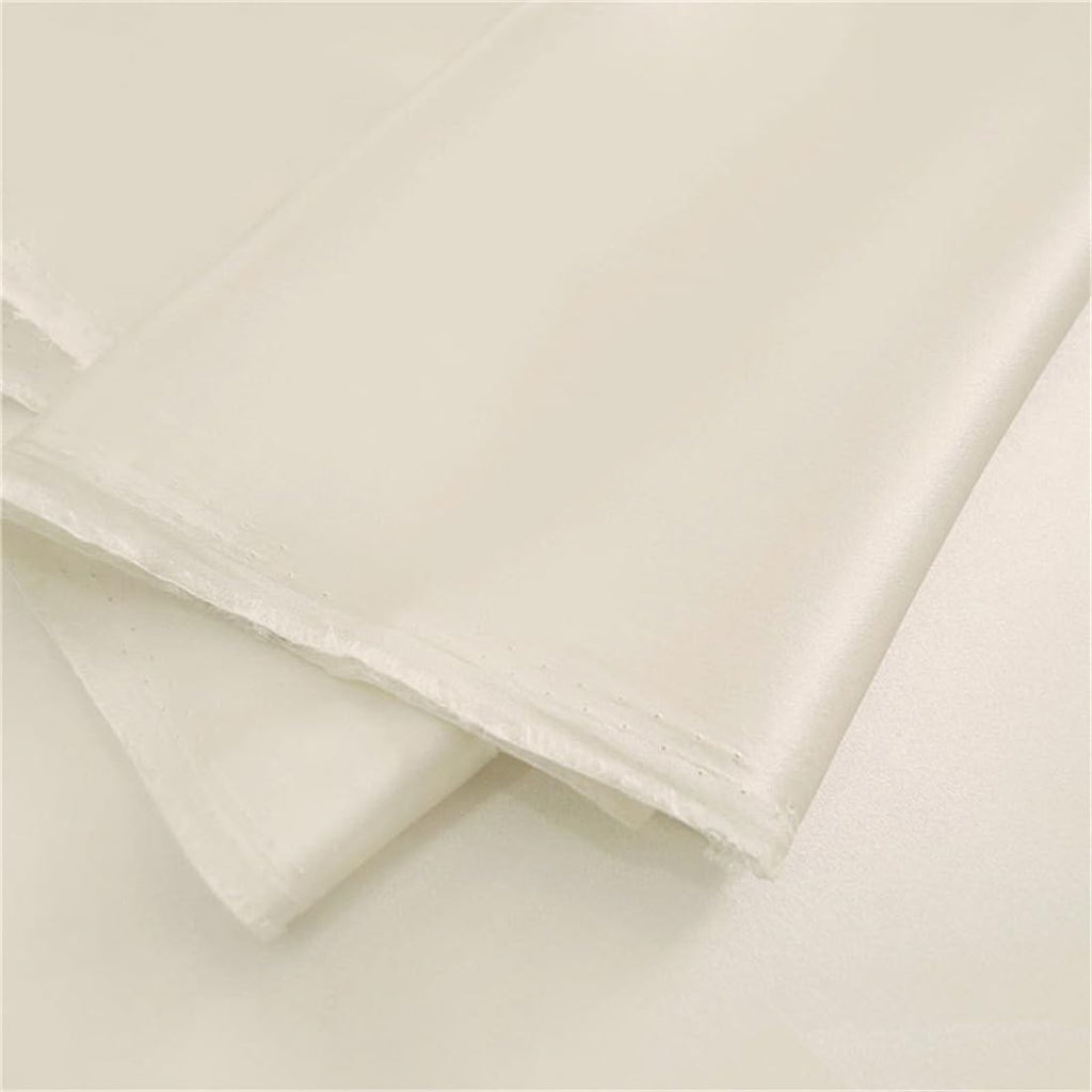 Ivory 16 Momme 44''Width 100 Pure Silk Fabric 6A Grade Natural Mulberry Charmeuse Fabric for Sewing Clothes DIY Crafts(1 Yard)
