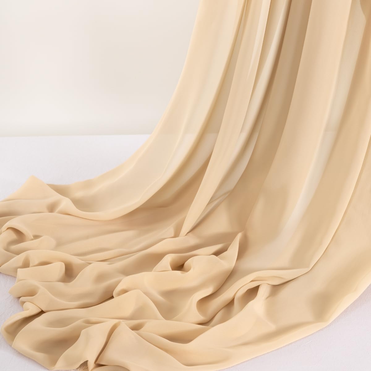 Terracotta Chiffon Fabric by The Yard Continuous Sheer Arch Fabric 3 Yards