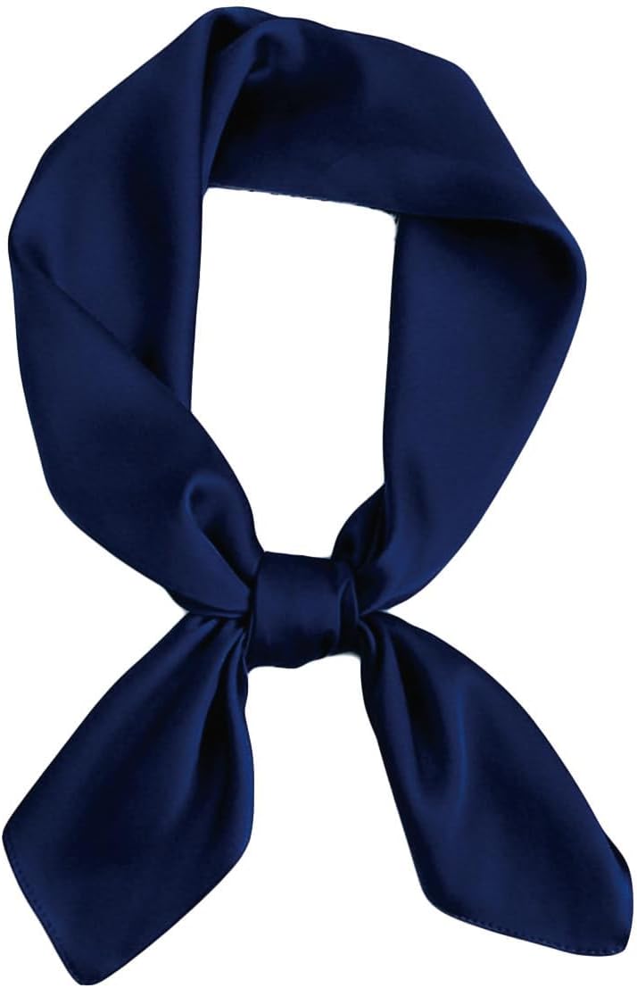 Solid-Coloured Silk Scarf–Lightweight 70x70cm Square Plain Scarf Wraps Pure Silk Scarves Natural Silk Neckerchief Headscarf Women
