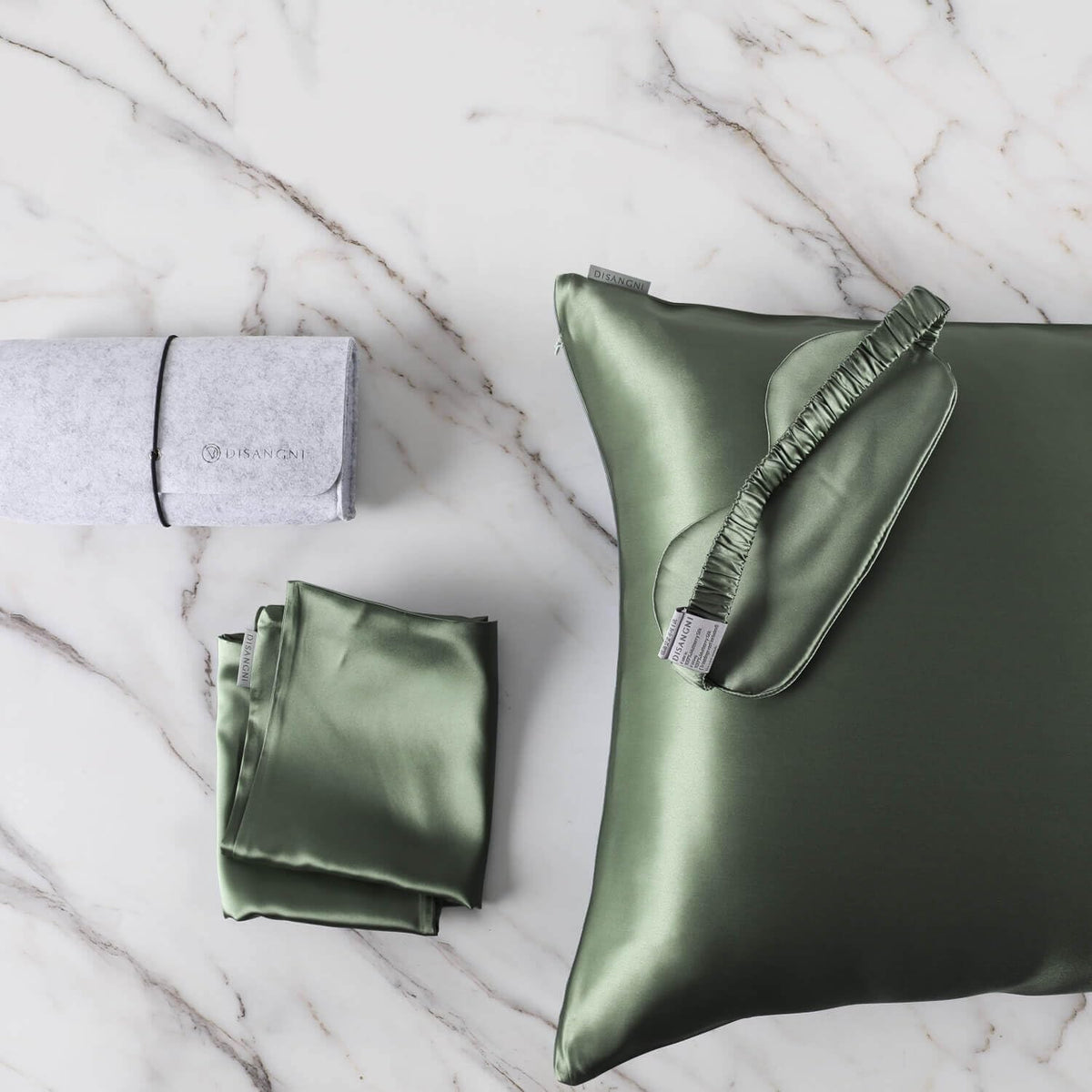 DISANGNI 100% Natural Mulberry Silk Pillow case for Hair and Skin with Hidden Zipper 22 Momme Both Sides Real Silk Pillow Case (2pc Standard Size 20" x26", Dark Gray)