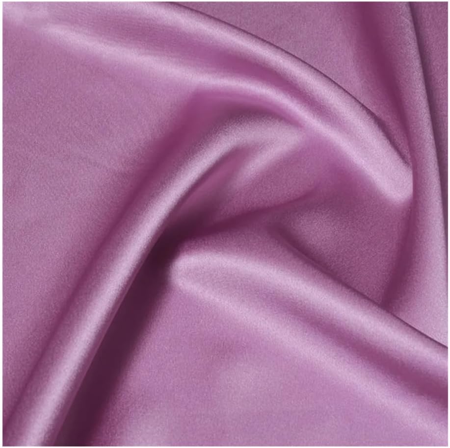 Satin Fabric, 99% Silk Charmeuse Satin Fabric Solid Multicolor 0.5-5.5m 114cm Width 30 Momme(Cd613,5.5m)