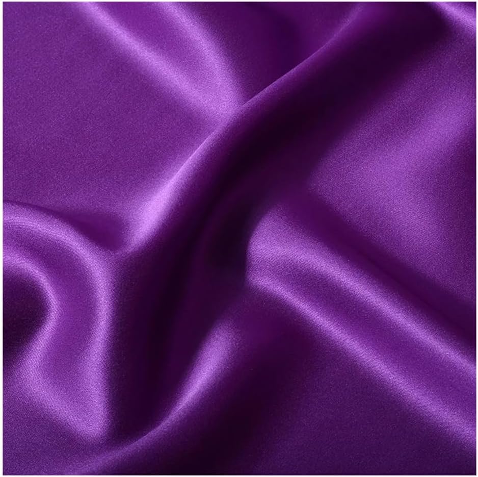 Satin Fabric, 99% Silk Charmeuse Satin Fabric Solid Multicolor 0.5-5.5m 114cm Width 30 Momme(Cd613,5.5m)