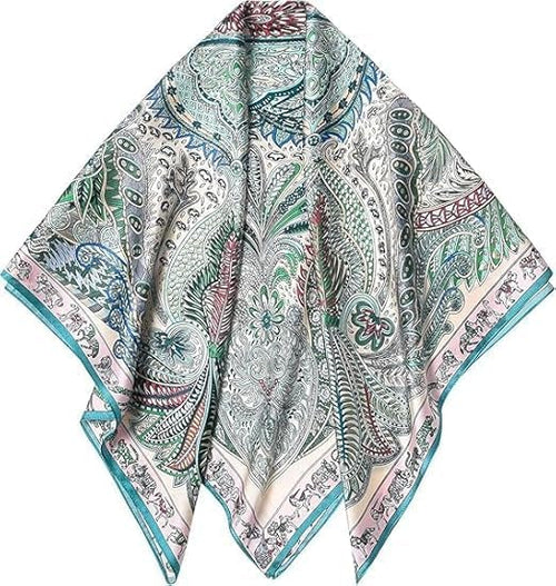 100% Pure Mulberry Silk Square Scarf - Lightweight Hair Wrap & Shawl for Women - Versatile Headscarf, Neckerchief, Women Natural Silk (20.8×20.8 inches)