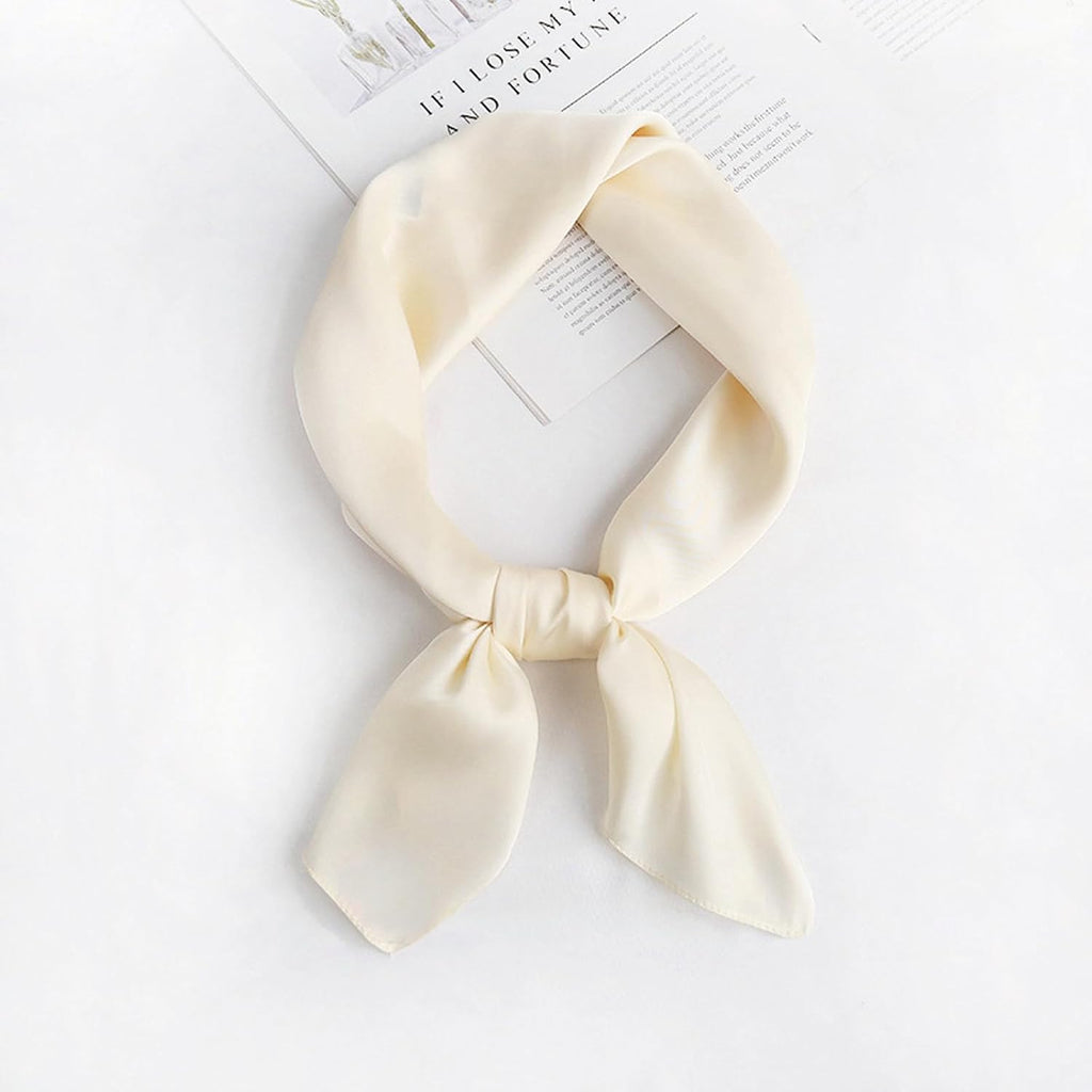 Solid-Coloured Silk Scarf–Lightweight 70x70cm Square Plain Scarf Wraps Pure Silk Scarves Natural Silk Neckerchief Headscarf Women