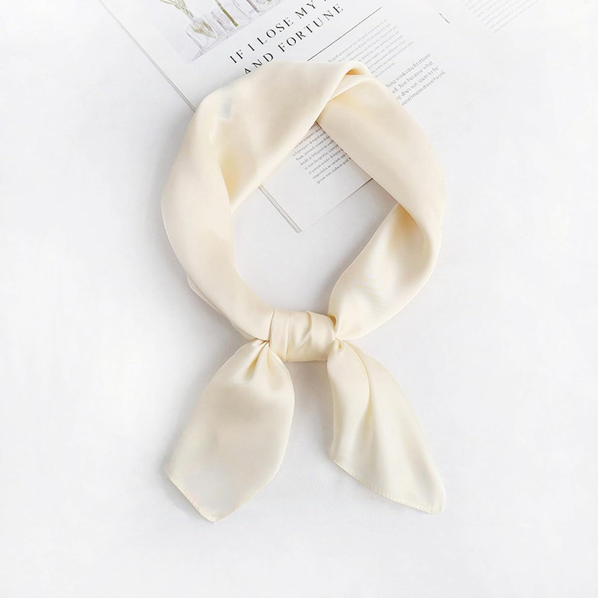Solid-Coloured Silk Scarf–Lightweight 70x70cm Square Plain Scarf Wraps Pure Silk Scarves Natural Silk Neckerchief Headscarf Women