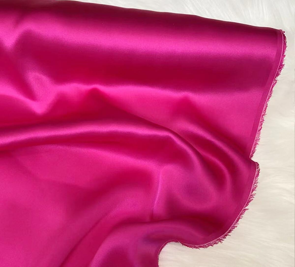 Ivory 16 Momme 44''Width 100 Pure Silk Fabric 6A Grade Natural Mulberry Charmeuse Fabric for Sewing Clothes DIY Crafts(1 Yard)