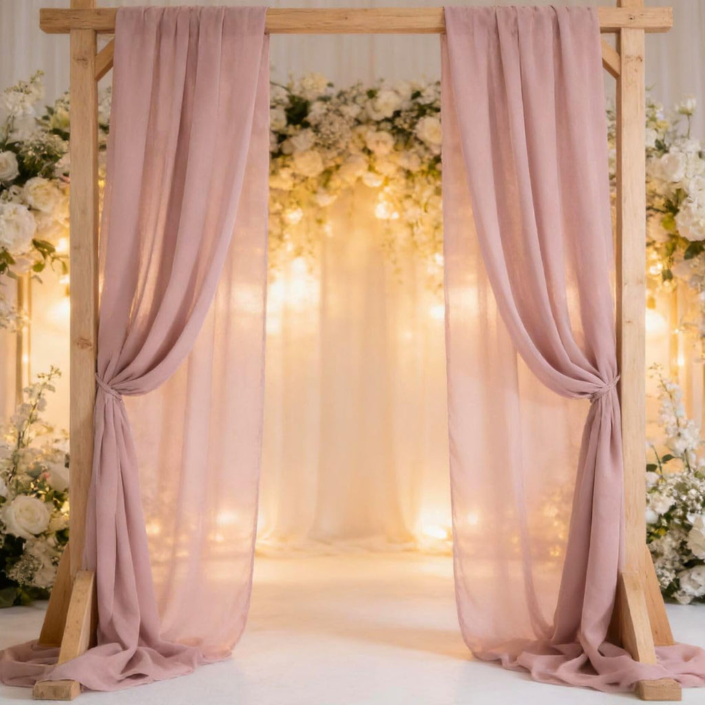 Terracotta Chiffon Fabric by The Yard Continuous Sheer Arch Fabric 3 Yards
