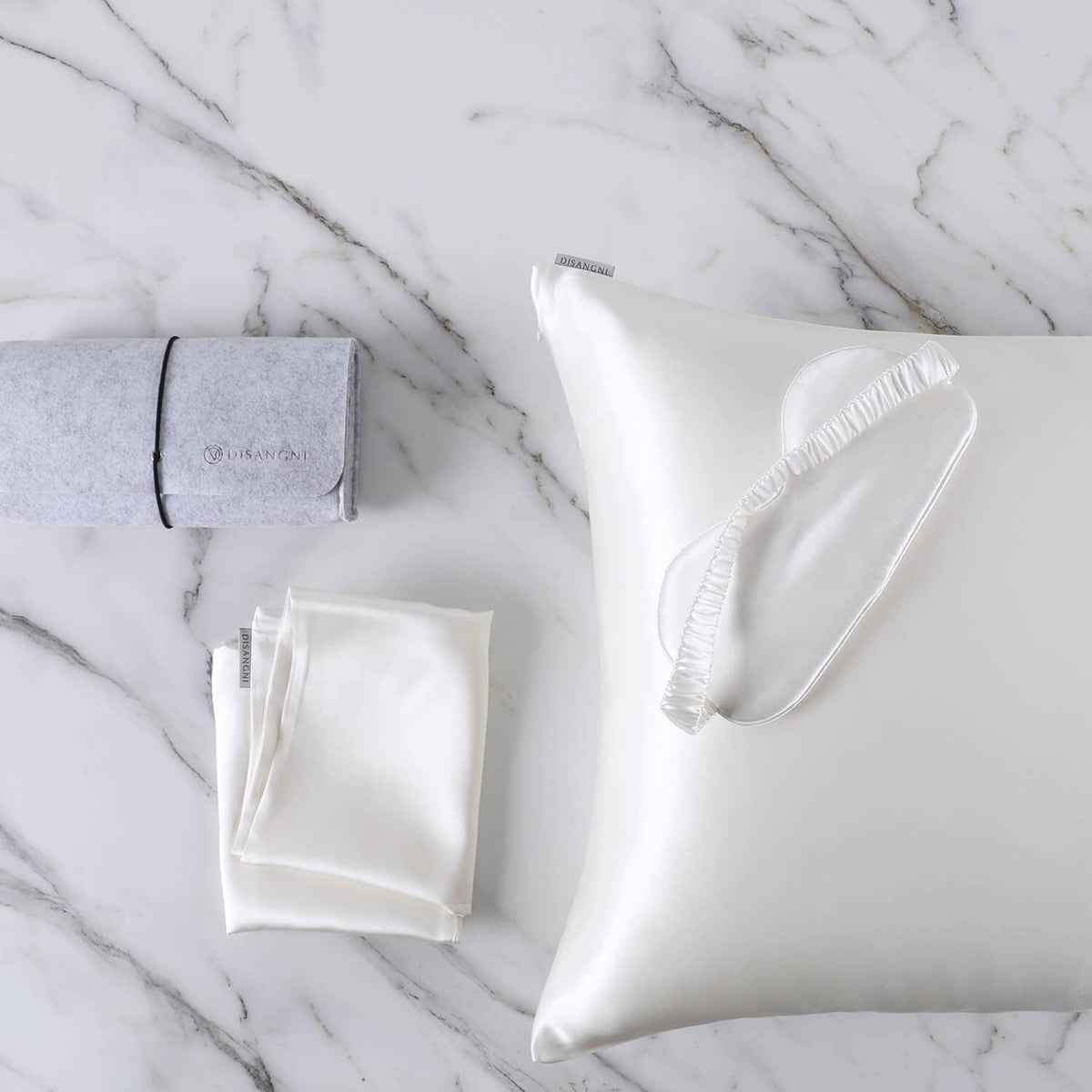 DISANGNI 100% Natural Mulberry Silk Pillow case for Hair and Skin with Hidden Zipper 22 Momme Both Sides Real Silk Pillow Case (2pc Standard Size 20" x26", Dark Gray)