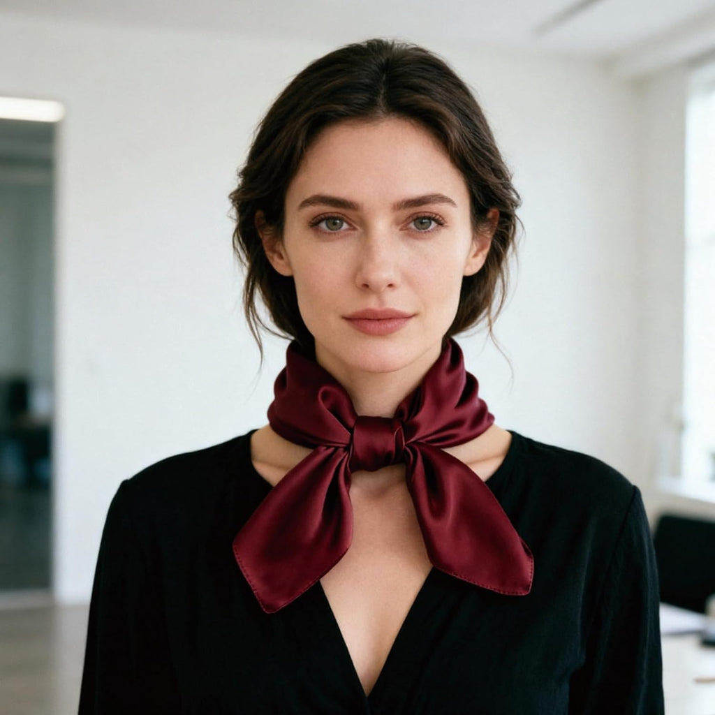 Solid-Coloured Silk Scarf–Lightweight 70x70cm Square Plain Scarf Wraps Pure Silk Scarves Natural Silk Neckerchief Headscarf Women