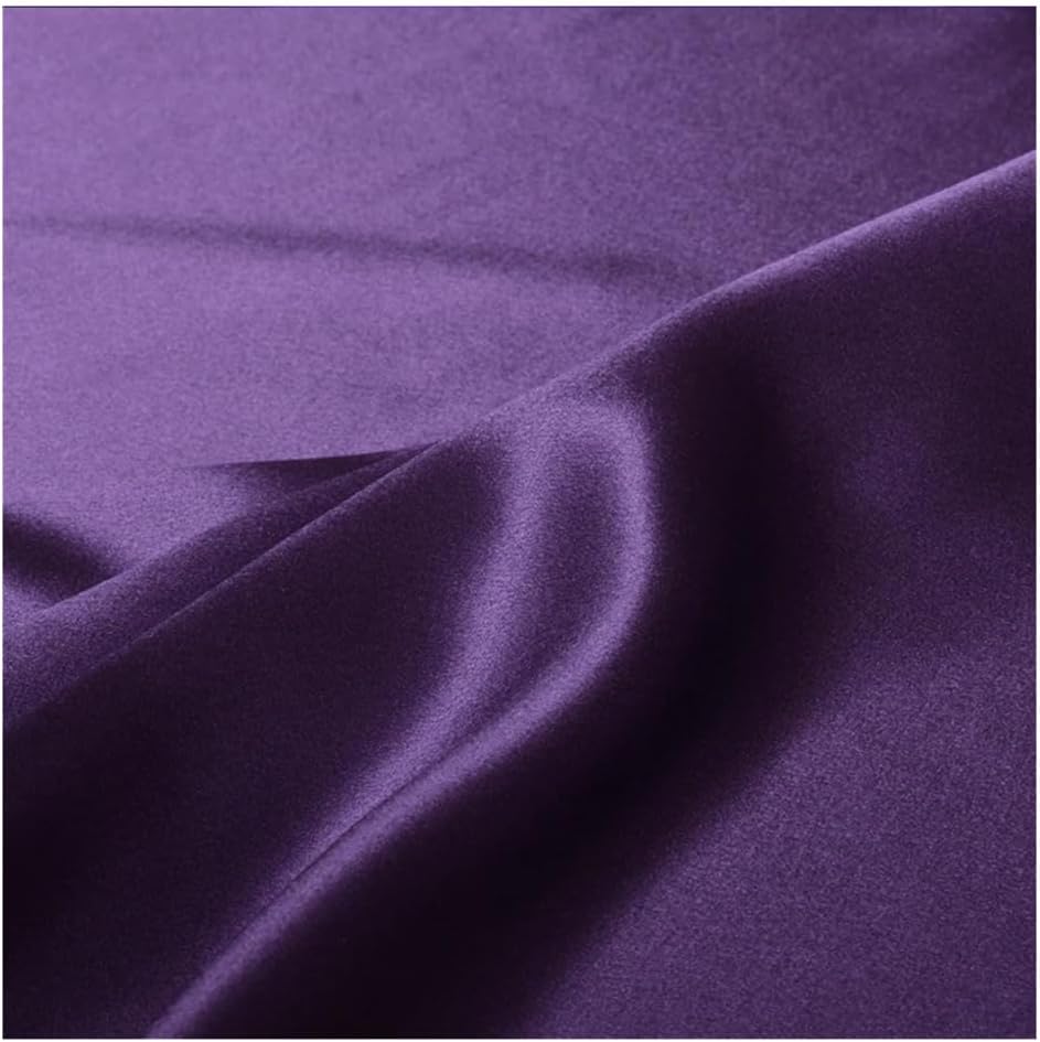Satin Fabric, 99% Silk Charmeuse Satin Fabric Solid Multicolor 0.5-5.5m 114cm Width 30 Momme(Cd613,5.5m)