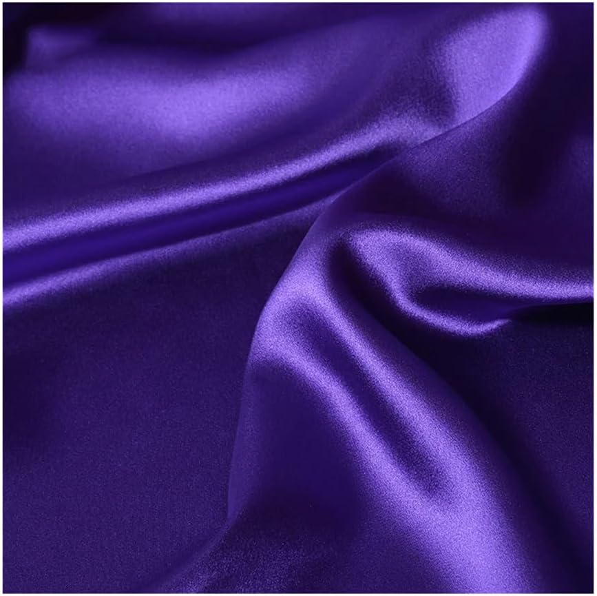 Satin Fabric, 99% Silk Charmeuse Satin Fabric Solid Multicolor 0.5-5.5m 114cm Width 30 Momme(Cd613,5.5m)