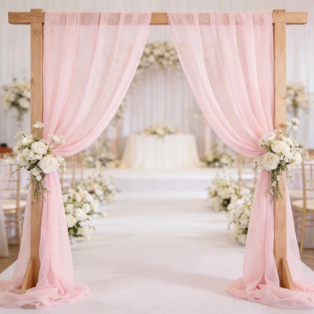 Terracotta Chiffon Fabric by The Yard Continuous Sheer Arch Fabric 3 Yards