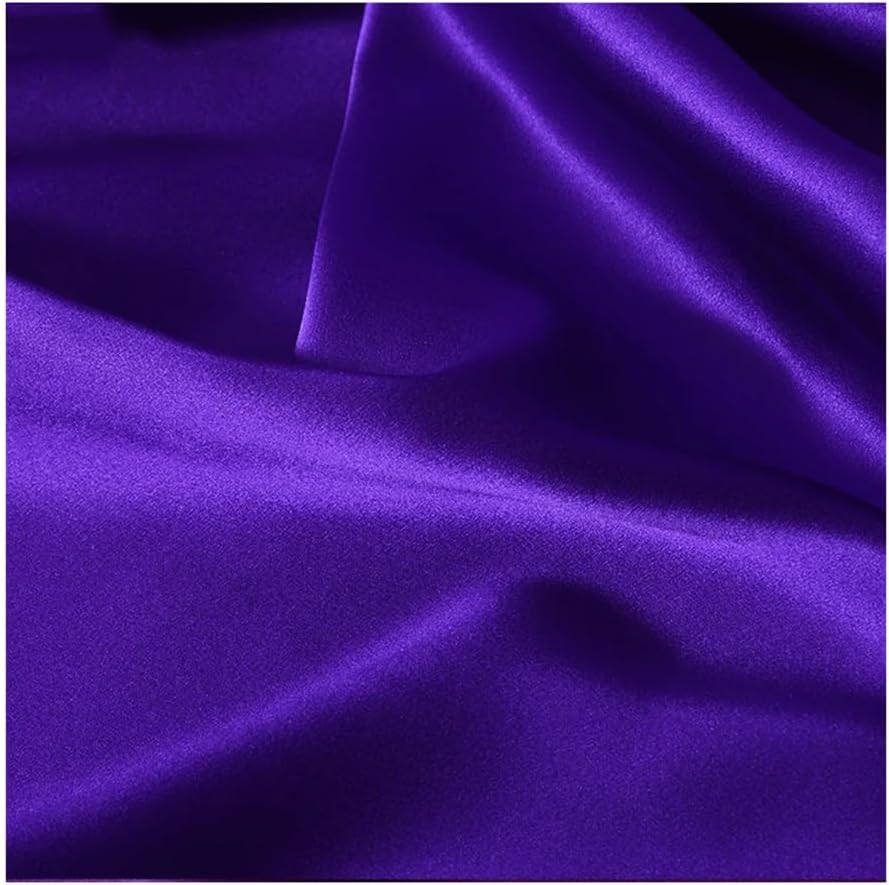 Satin Fabric, 99% Silk Charmeuse Satin Fabric Solid Multicolor 0.5-5.5m 114cm Width 30 Momme(Cd613,5.5m)