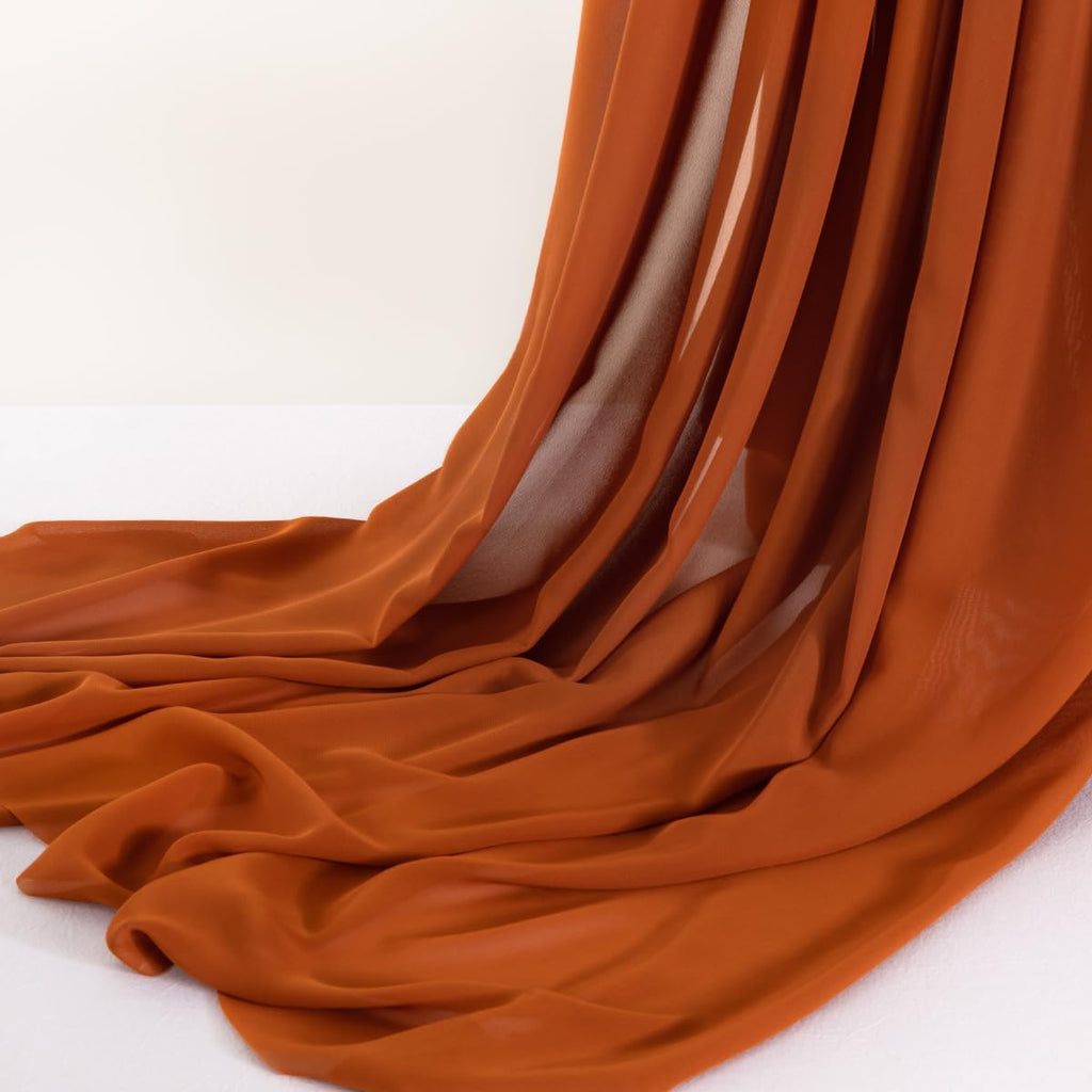 Terracotta Chiffon Fabric by The Yard Continuous Sheer Arch Fabric 3 Yards