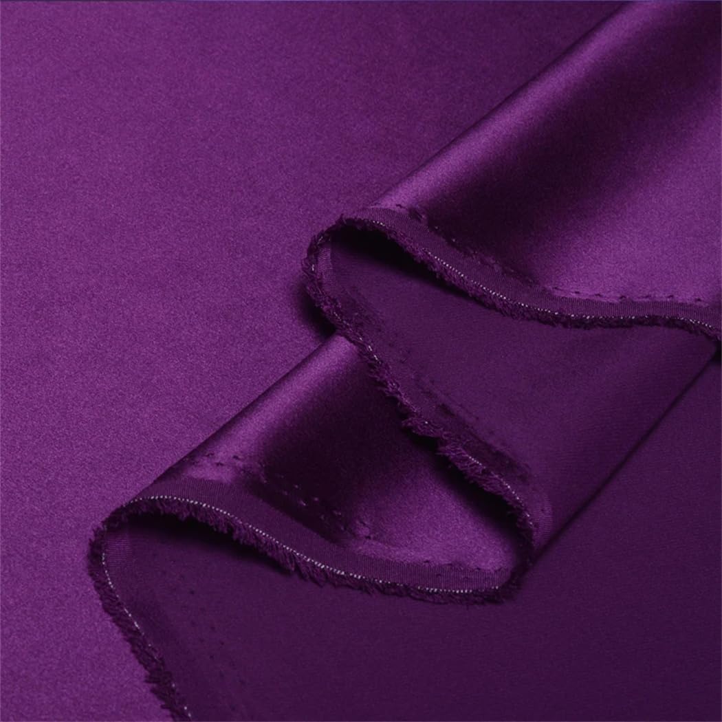 Satin Fabric, 99% Silk Charmeuse Satin Fabric Solid Multicolor 0.5-5.5m 114cm Width 30 Momme(Cd613,5.5m)
