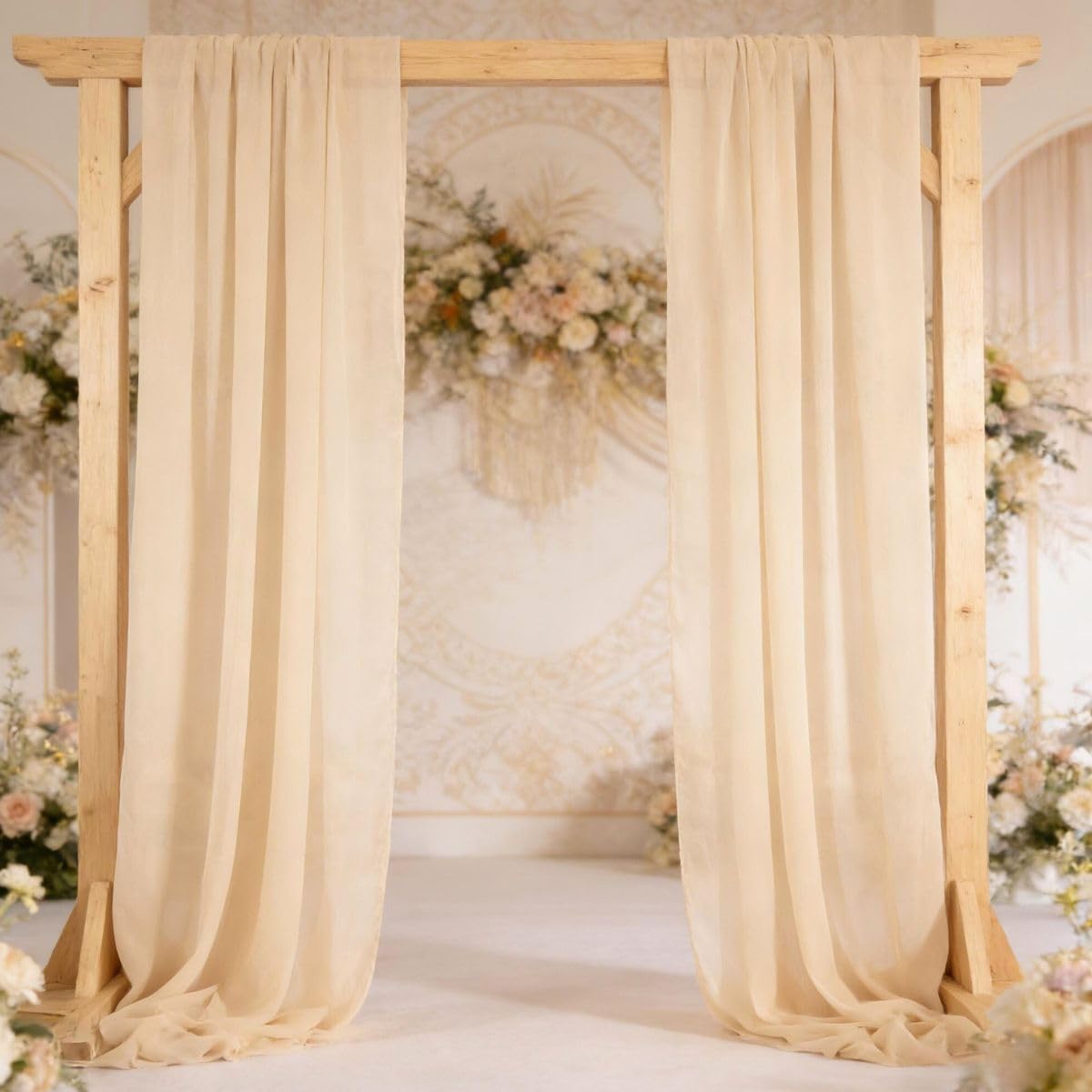 Terracotta Chiffon Fabric by The Yard Continuous Sheer Arch Fabric 3 Yards