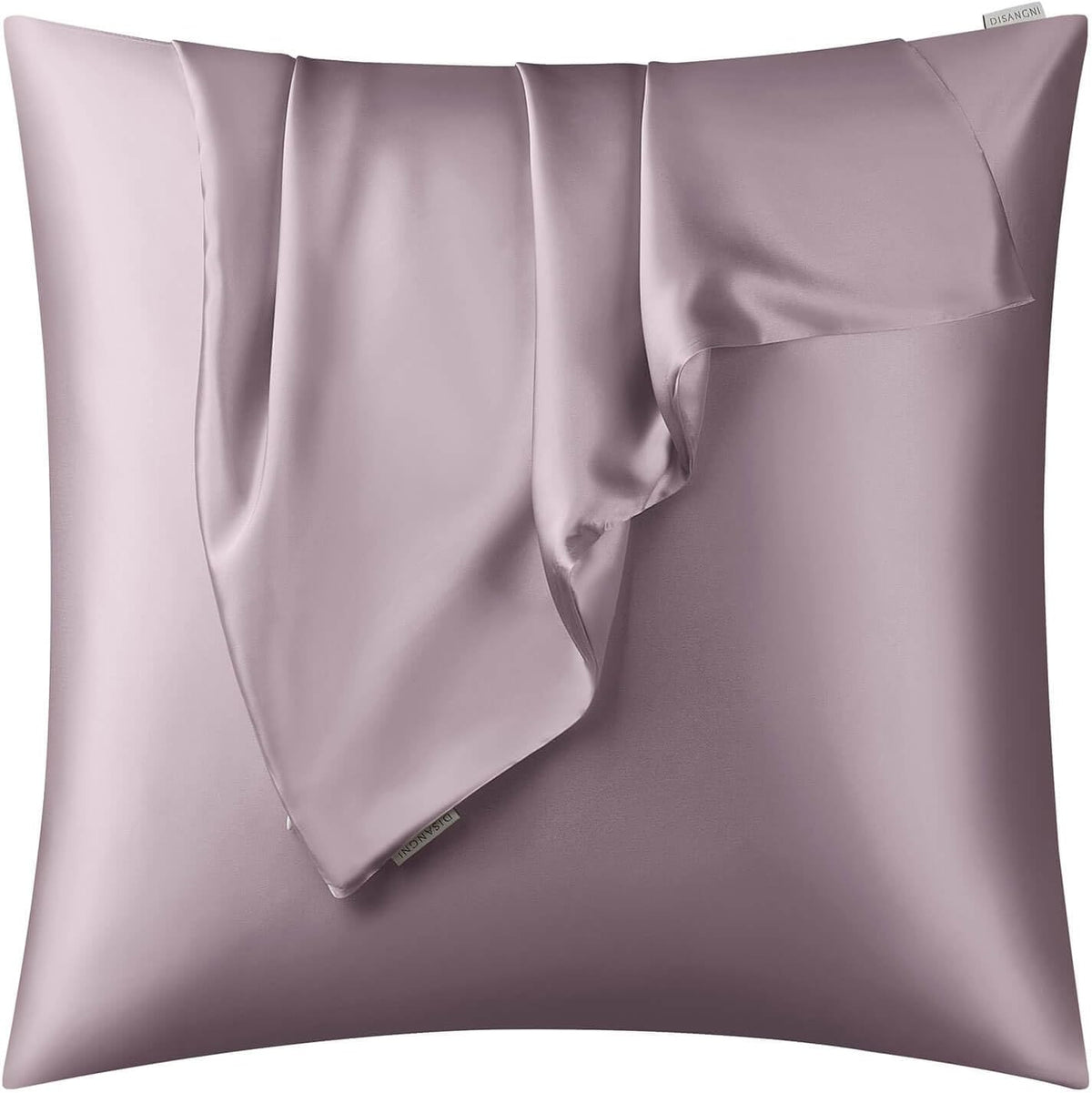 DISANGNI 100% Natural Mulberry Silk Pillow case for Hair and Skin with Hidden Zipper 22 Momme Both Sides Real Silk Pillow Case (2pc Standard Size 20" x26", Dark Gray)