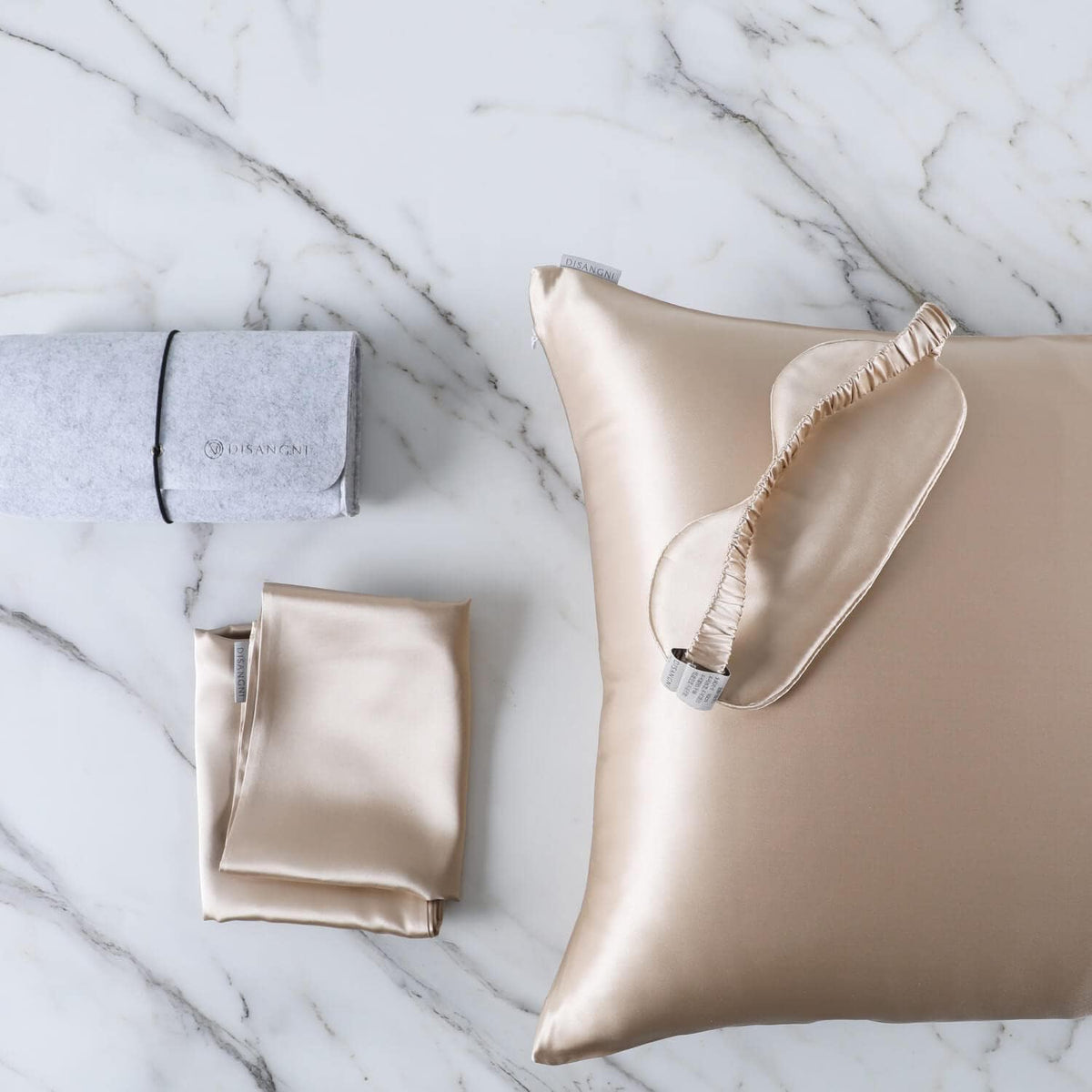 DISANGNI 100% Natural Mulberry Silk Pillow case for Hair and Skin with Hidden Zipper 22 Momme Both Sides Real Silk Pillow Case (2pc Standard Size 20" x26", Dark Gray)