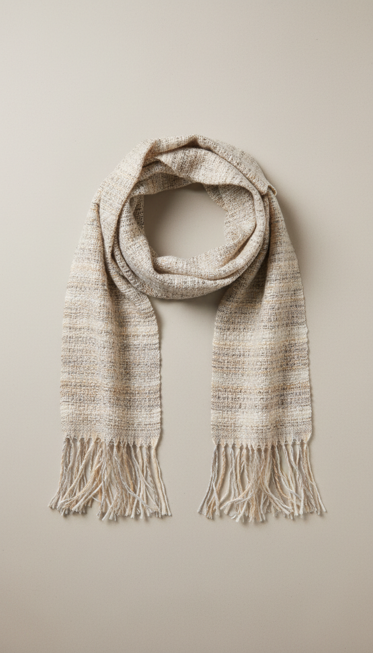 Muted ivory handwoven scarf
