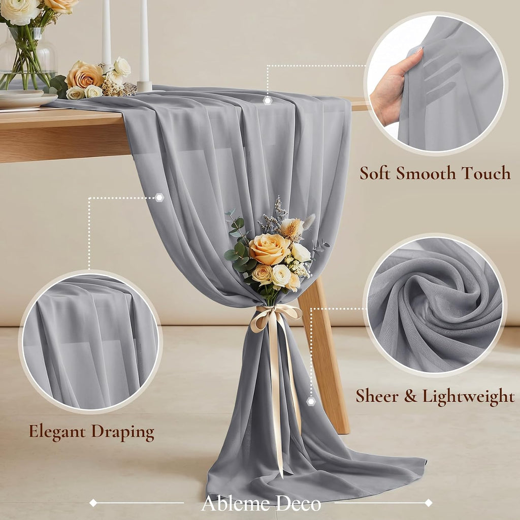 Chiffon Fabric by The Yard 60" x 5 Yards, Soft Sheer Draping (Amber Yellow)