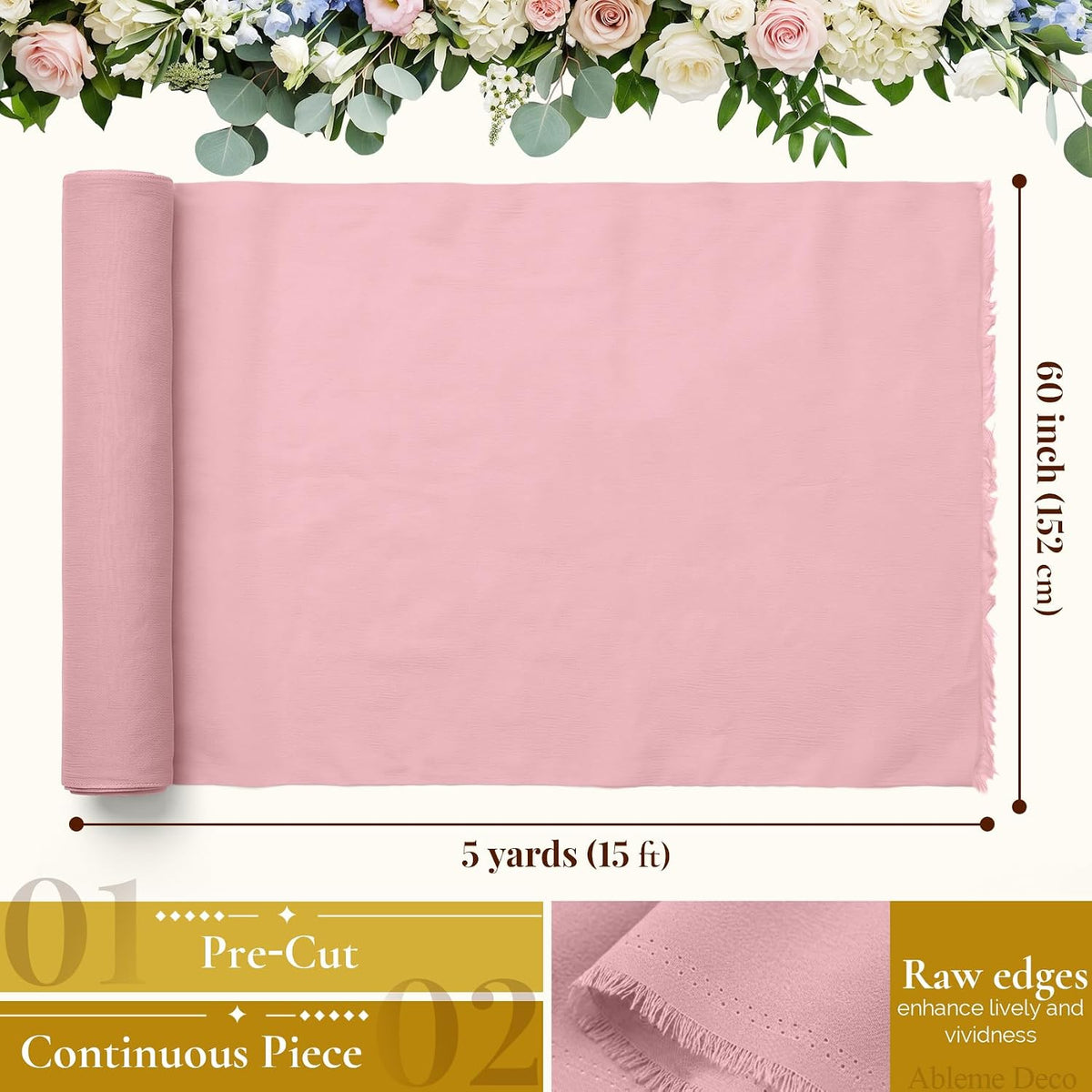 Chiffon Fabric by The Yard 60" x 5 Yards, Soft Sheer Draping (Amber Yellow)