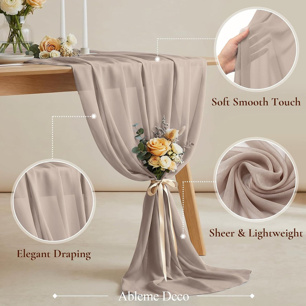 Chiffon Fabric by The Yard 60" x 5 Yards, Soft Sheer Draping (Amber Yellow)