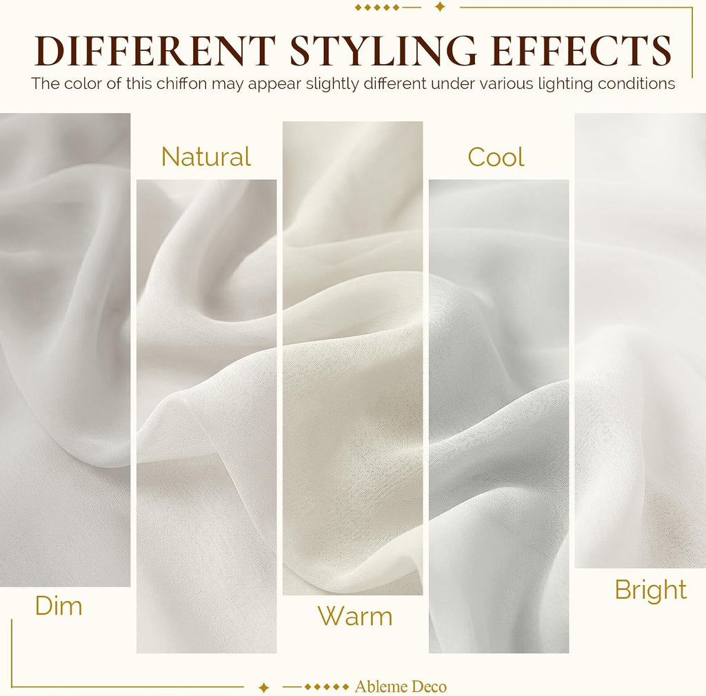 Chiffon Fabric by The Yard 60" x 5 Yards, Soft Sheer Draping (Amber Yellow)