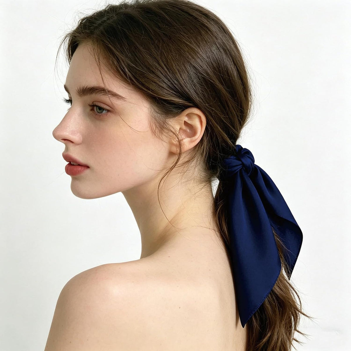 Solid-Coloured Silk Scarf–Lightweight 70x70cm Square Plain Scarf Wraps Pure Silk Scarves Natural Silk Neckerchief Headscarf Women