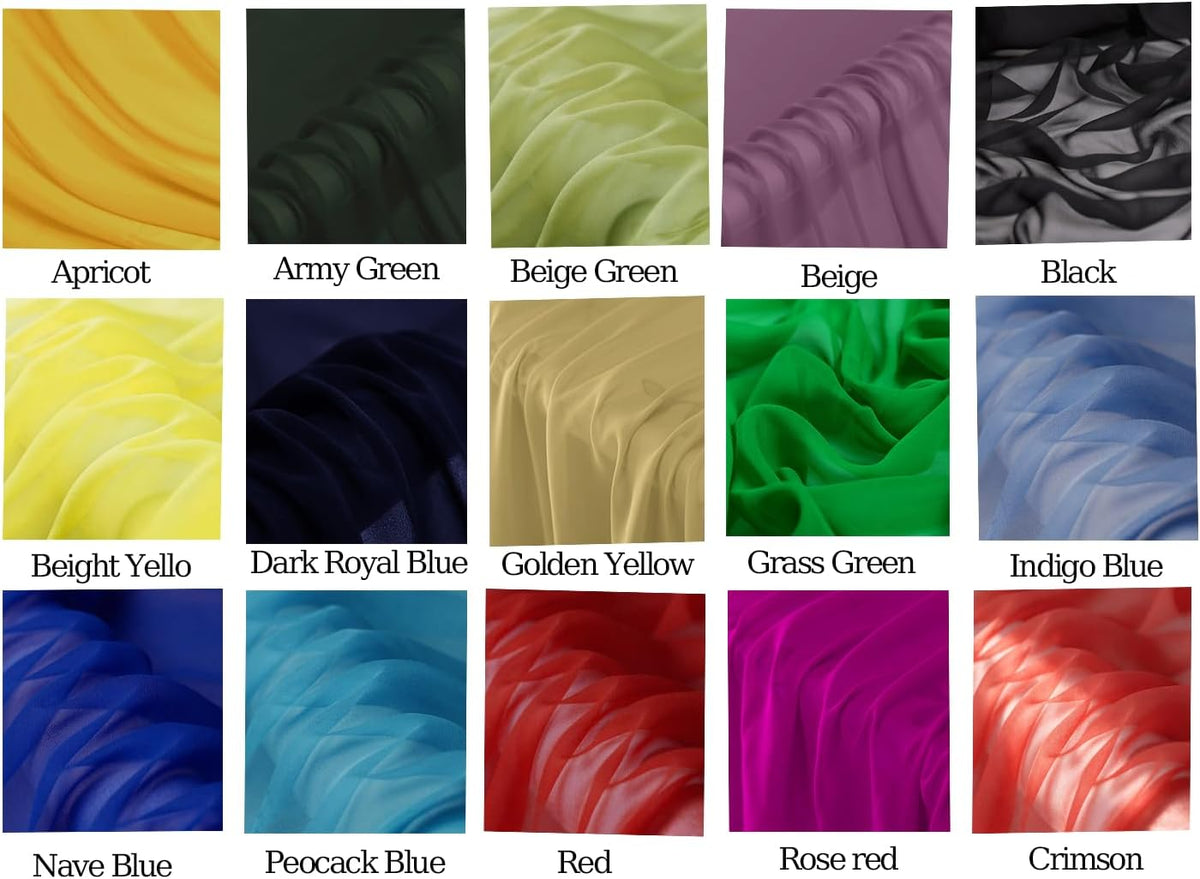 8 Momme 100% Pure Mulberry Silk Georgette Fabric by the Yard, 44" Wide