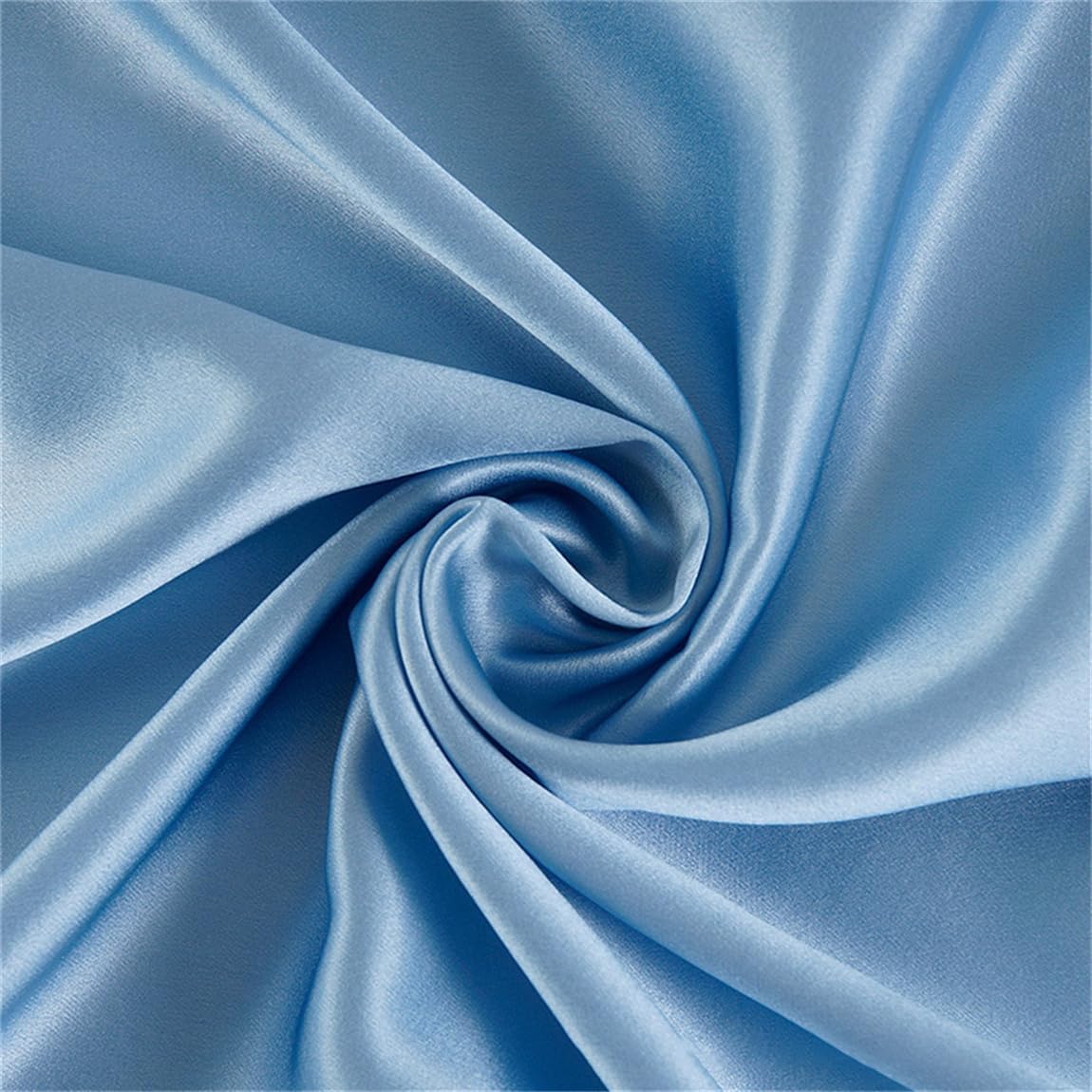55'' Width 19 Momme 100 Percent Pure Silk Fabric 6A Grade Natural Mulberry Charmeuse Fabric for Sewing Pajamas,Pillowcase,Clothes DIY Crafts(SkyBlue,1 Yd)