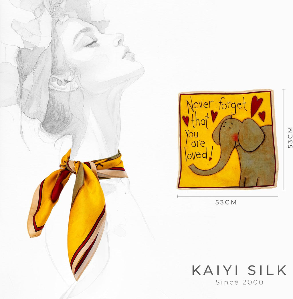 KY Stories 53x53CM 100% Pure Mulberry Silk Scarf for Women