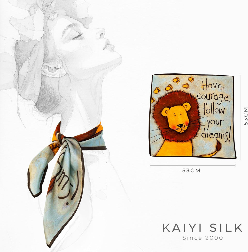 KY Stories 53x53CM 100% Pure Mulberry Silk Scarf for Women