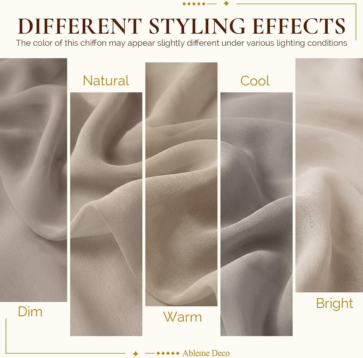 Chiffon Fabric by The Yard 60" x 5 Yards, Soft Sheer Draping (Amber Yellow)