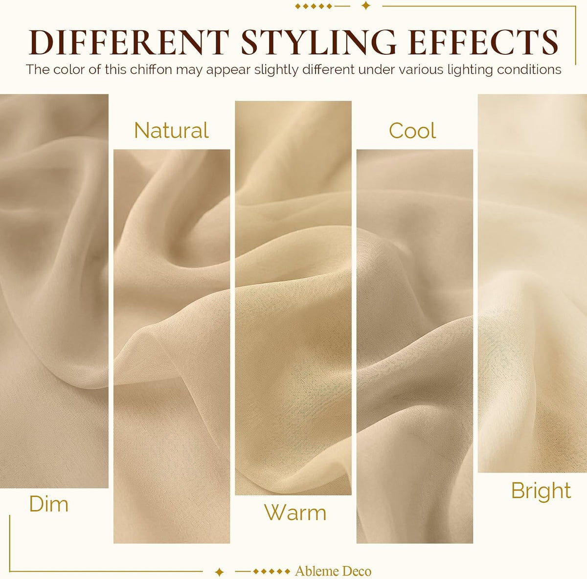 Chiffon Fabric by The Yard 60" x 5 Yards, Soft Sheer Draping (Amber Yellow)