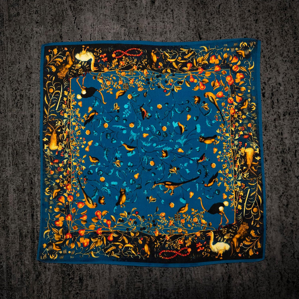 KY Stories 53x53CM 100% Pure Mulberry Silk Scarf for Women