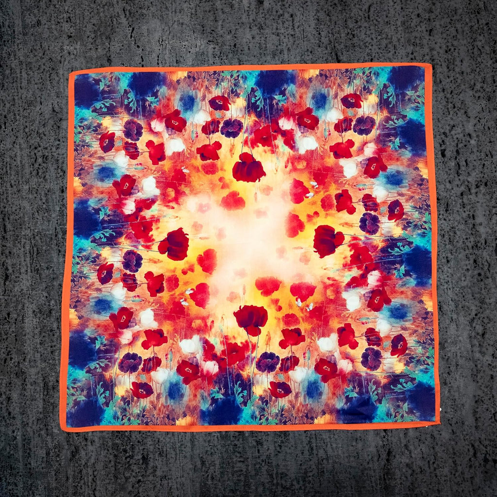 KY Stories 53x53CM 100% Pure Mulberry Silk Scarf for Women