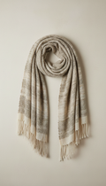 Stone taupe handwoven shawl